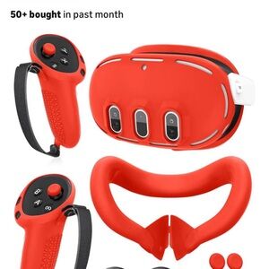 Vibrant Red VR Controller and Accessory Set